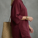 Georgiana | V-Ausschnitt Tunika mit Gathered Hose Set