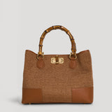 Borsa Bamboo Babe aus Leder und Rafia Limited Edition Leder
