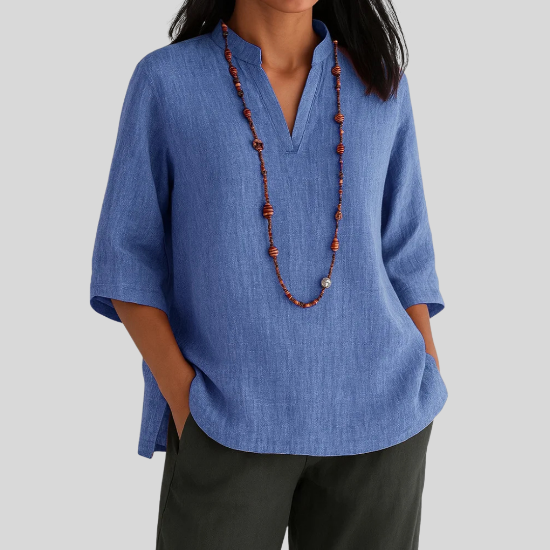 Leinenbluse mit entspannter Eleganz