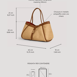Mayfair Media Tasche aus Leder und Rafia