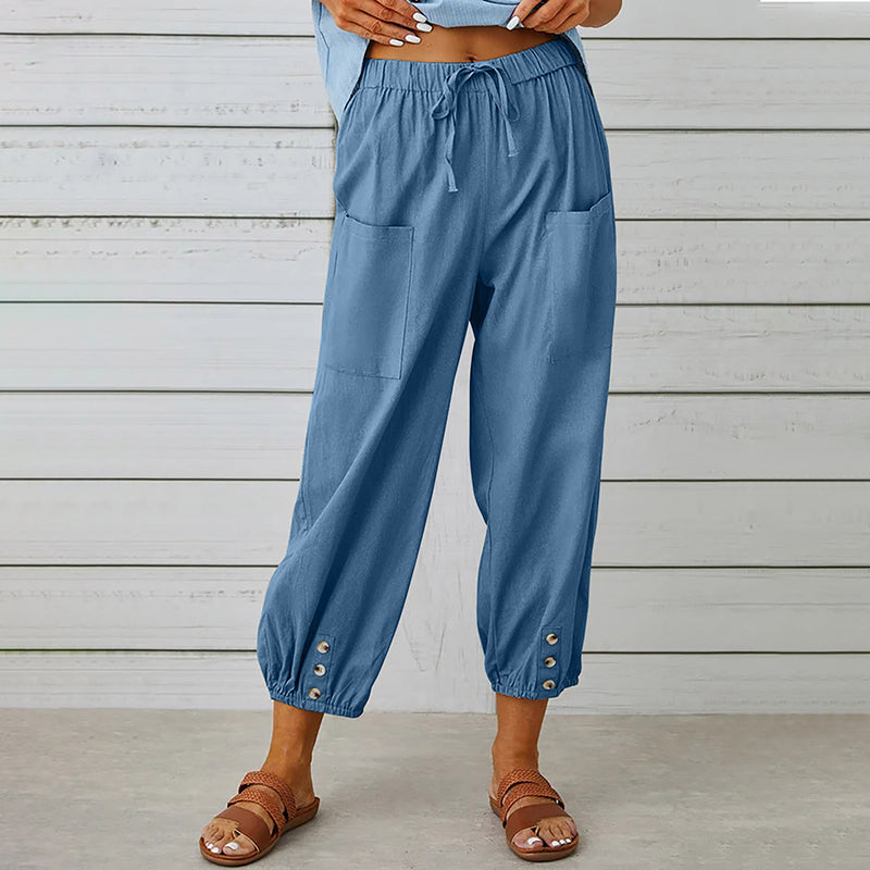 【Baumwolle und Leinen】Lässige bequeme Hose
