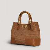Borsa Bamboo Babe aus Leder und Rafia Limited Edition Leder
