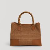 Borsa Bamboo Babe aus Leder und Rafia Limited Edition Leder