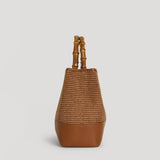 Borsa Bamboo Babe aus Leder und Rafia Limited Edition Leder