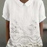 Lily | Floral Besticktes Hemd