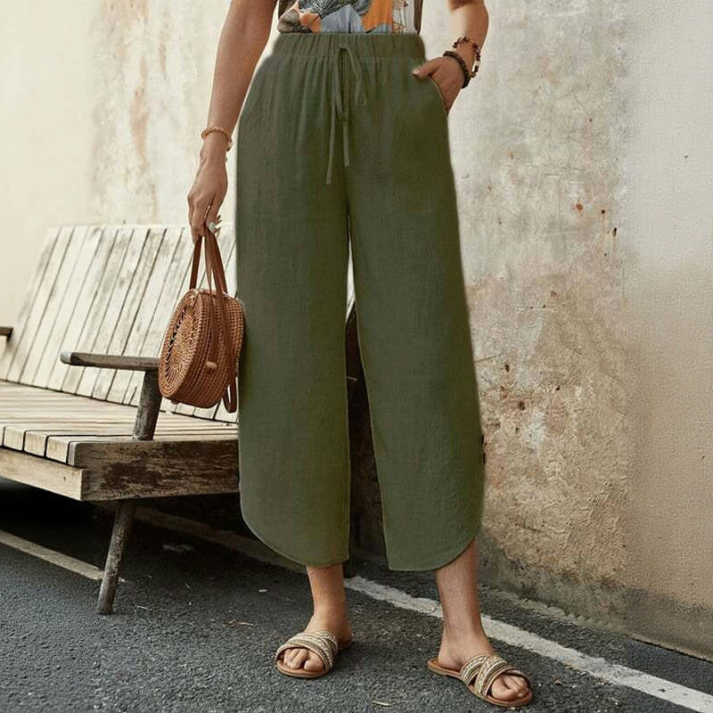 【Baumwolle und Leinen】Bequeme lässige Hose