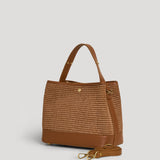 Borsa Kendy aus Leder und Rafia Limited Edition Cuoio