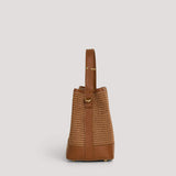 Borsa Kendy aus Leder und Rafia Limited Edition Cuoio