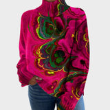 Kiara - Künstlerischer Strick-Turtleneck-Pullover