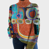 Indie - Künstlerischer Strickrollkragenpullover