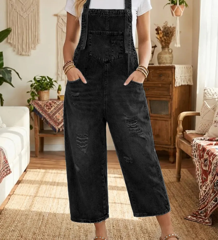 Aurevia™ | Latzhose aus Denim mit Vintage-Look