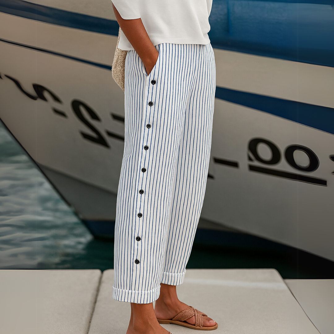 Portofino Leinen Gestreifte Hose