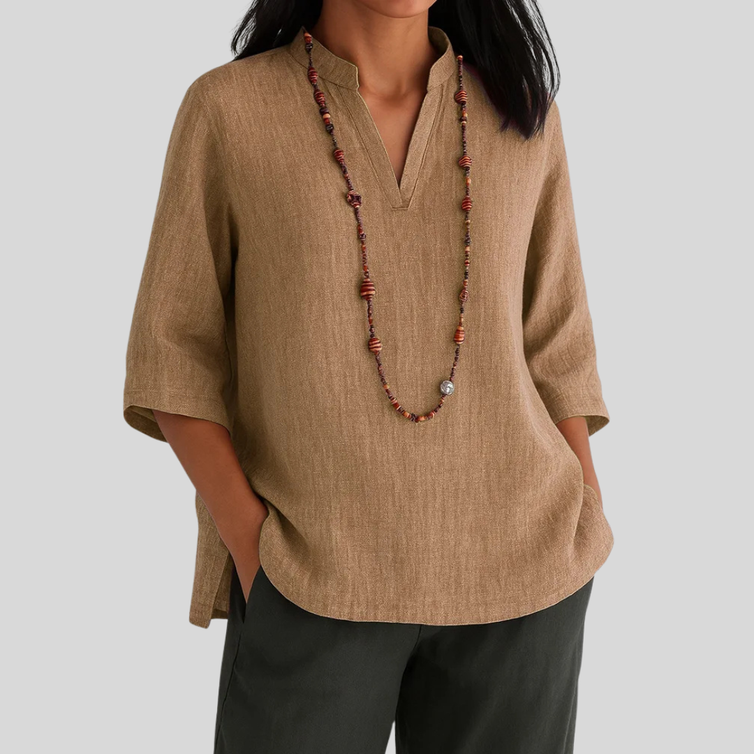 Leinenbluse mit entspannter Eleganz