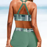 Janette | Hochtailliertes Ripp-Bikini-Set