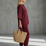 Georgiana | V-Ausschnitt Tunika mit Gathered Hose Set