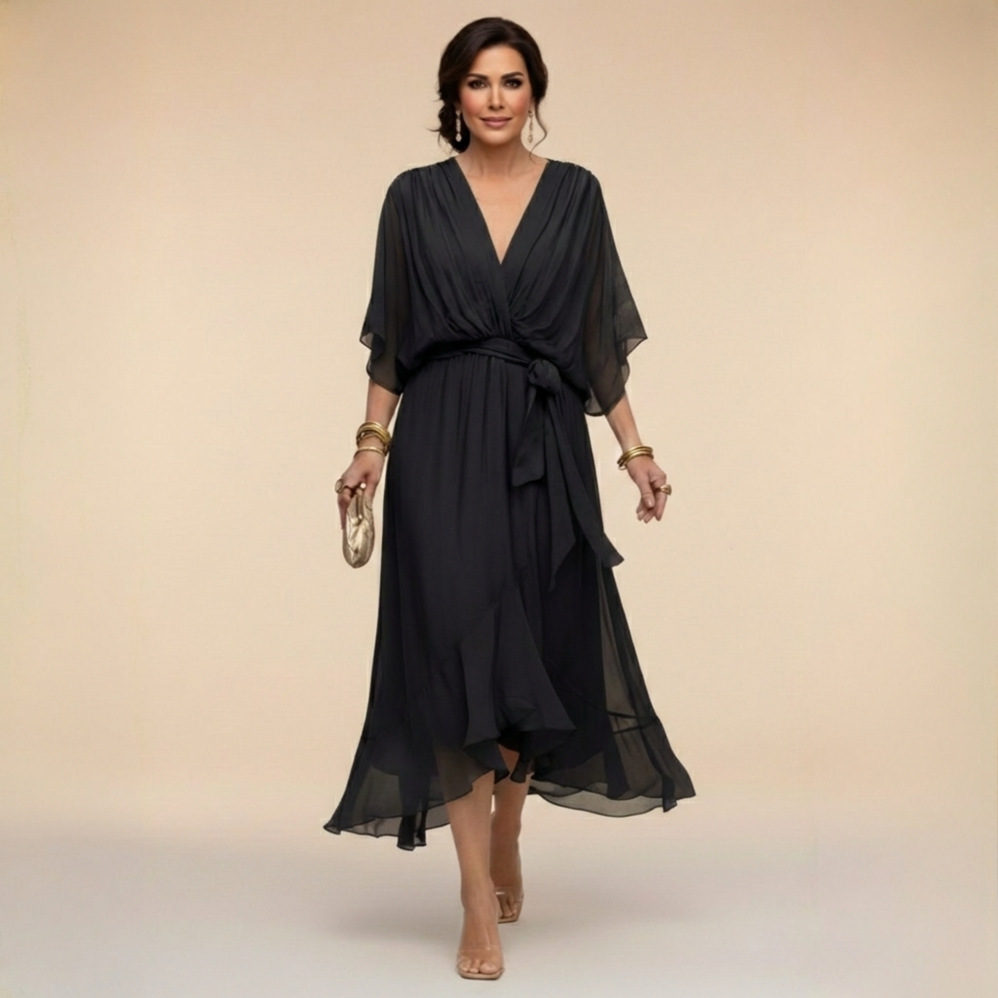 Monica | V-Ausschnitt Kleid