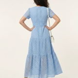 Brielle | V-Ausschnitt Kurzarm Schichtkleid Midi