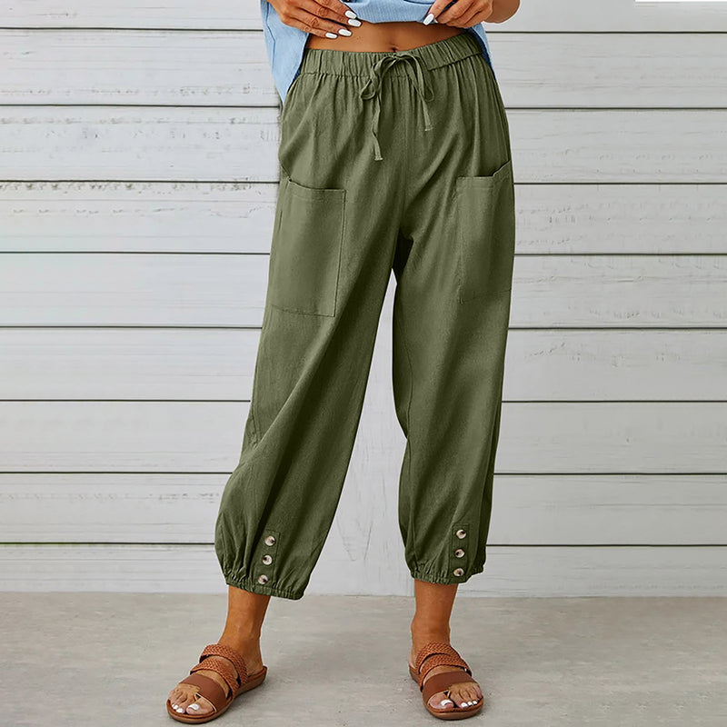 【Baumwolle und Leinen】Lässige bequeme Hose