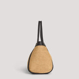 Mayfair Tasche aus schwarzem Leder und Rafia