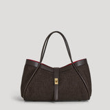 Borsa Mayfair aus Leder und Rafia Limited Edition Testa di Moro