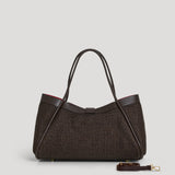 Borsa Mayfair aus Leder und Rafia Limited Edition Testa di Moro