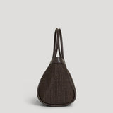 Borsa Mayfair aus Leder und Rafia Limited Edition Testa di Moro