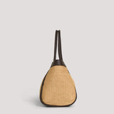Borsa Mayfair aus Leder und Rafia in Dunkelbraun