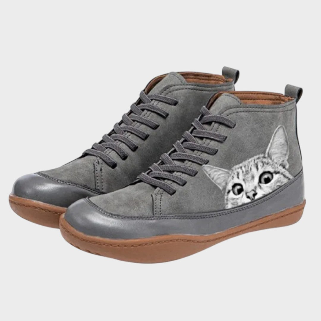 Hazel - Katzenliebhaber Kunstleder Stiefel