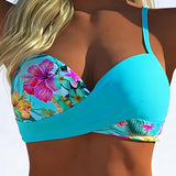 Kontrastierender Gedruckter Bikini-Bralette