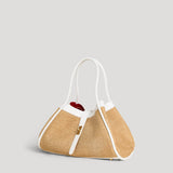 Mayfair Tasche aus Leder und weißem Rafia