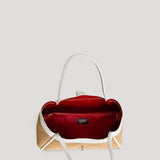 Mayfair Tasche aus Leder und weißem Rafia