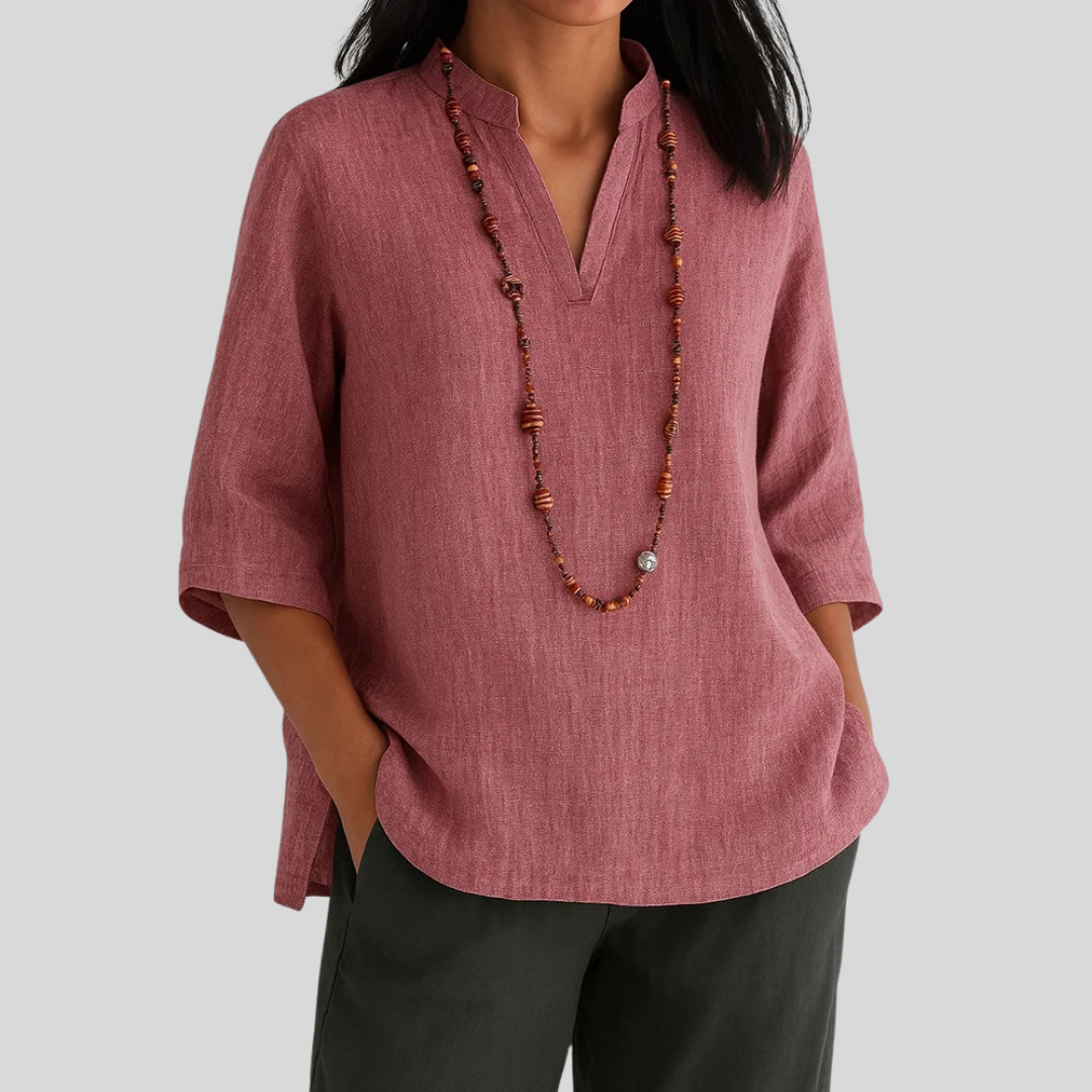 Leinenbluse mit entspannter Eleganz