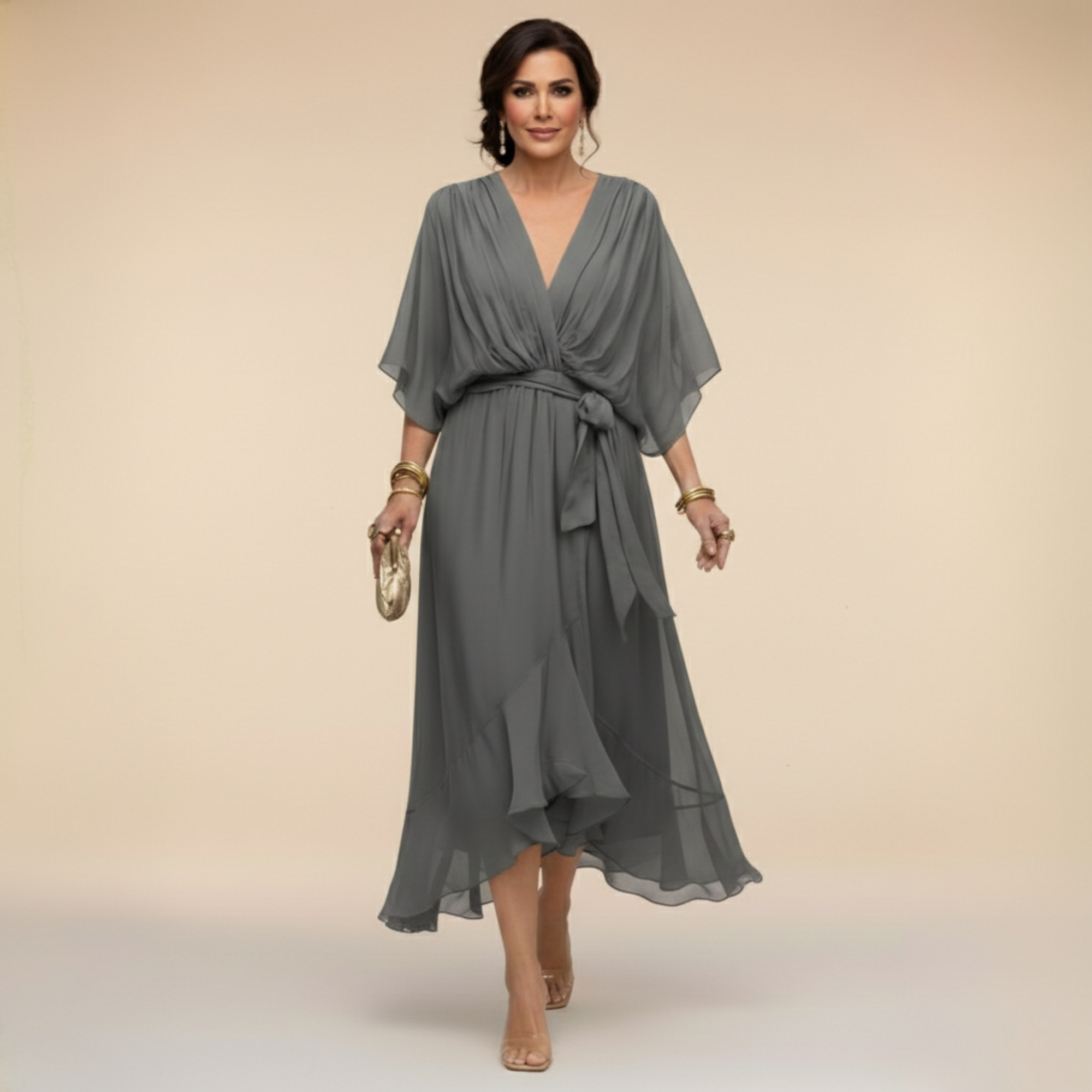 Monica | V-Ausschnitt Kleid