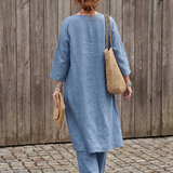 Onyx | Lockeres Tunika-Oberteil mit weitem Hosen-Set