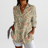 Hilda | Elegante Vintage-Bluse mit Blumenmuster