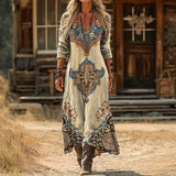 Jasmine - Vintage-inspiriertes, lässiges Kleid mit langen Ärmeln