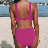Hilde | Einfarbiger Hochgeschnittener Swimsuit