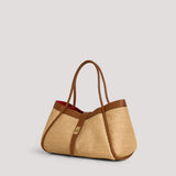 Mayfair Media Tasche aus Leder und Rafia