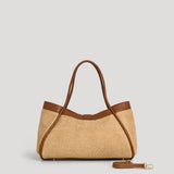 Mayfair Media Tasche aus Leder und Rafia