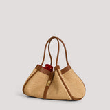 Mayfair Media Tasche aus Leder und Rafia