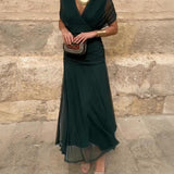 Lady™ - Elegantes Maxikleid für festliche Anlässe mit V-Ausschnitt