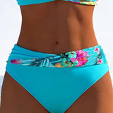 Kontrastierender Gedruckter Bikini-Bralette