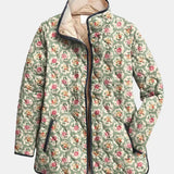 Aveline | Vintage Blumen Kunst Druck Steppjacke