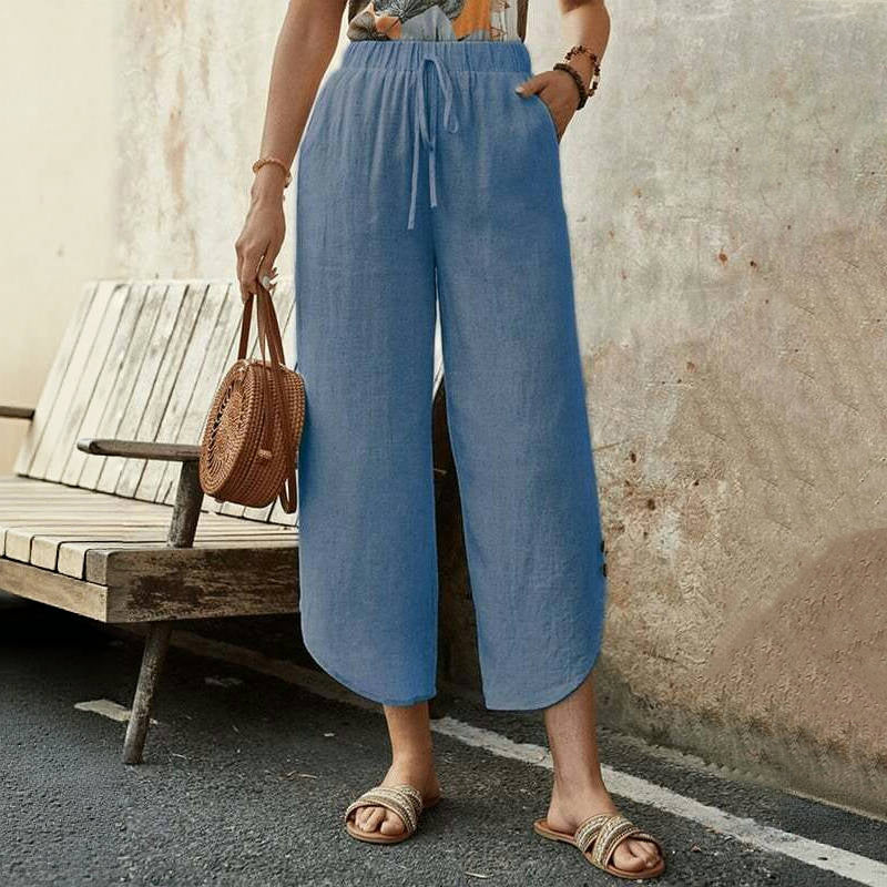 【Baumwolle und Leinen】Bequeme lässige Hose