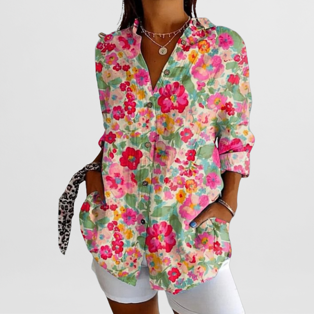 Hilda | Elegante Vintage-Bluse mit Blumenmuster