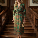 Lune | Natürliches Wickel-Midi-Kleid