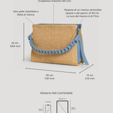 Braid Tasche aus Leder und Rafia Denim