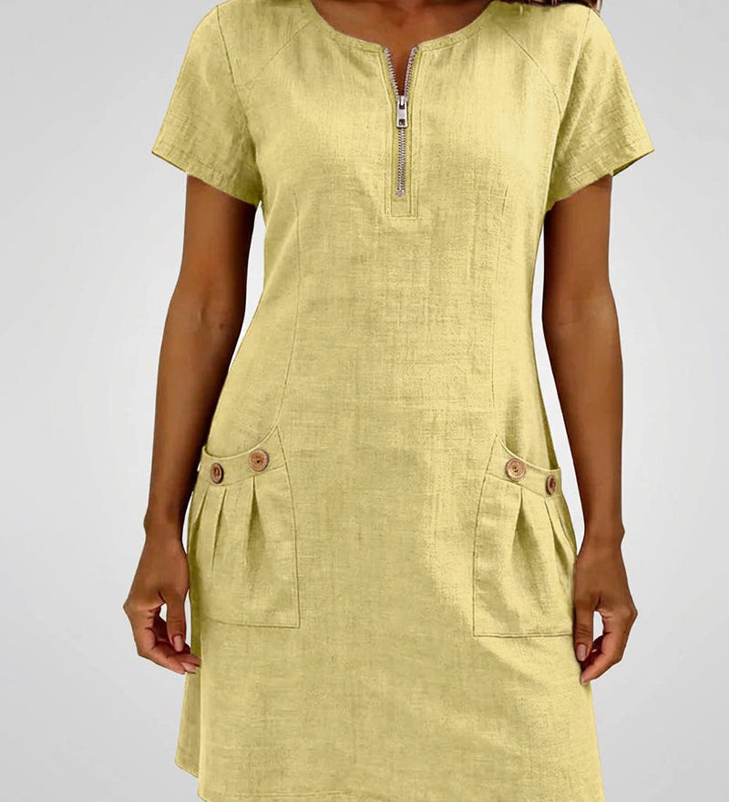 Baumwollkleid mit Reißverschluss