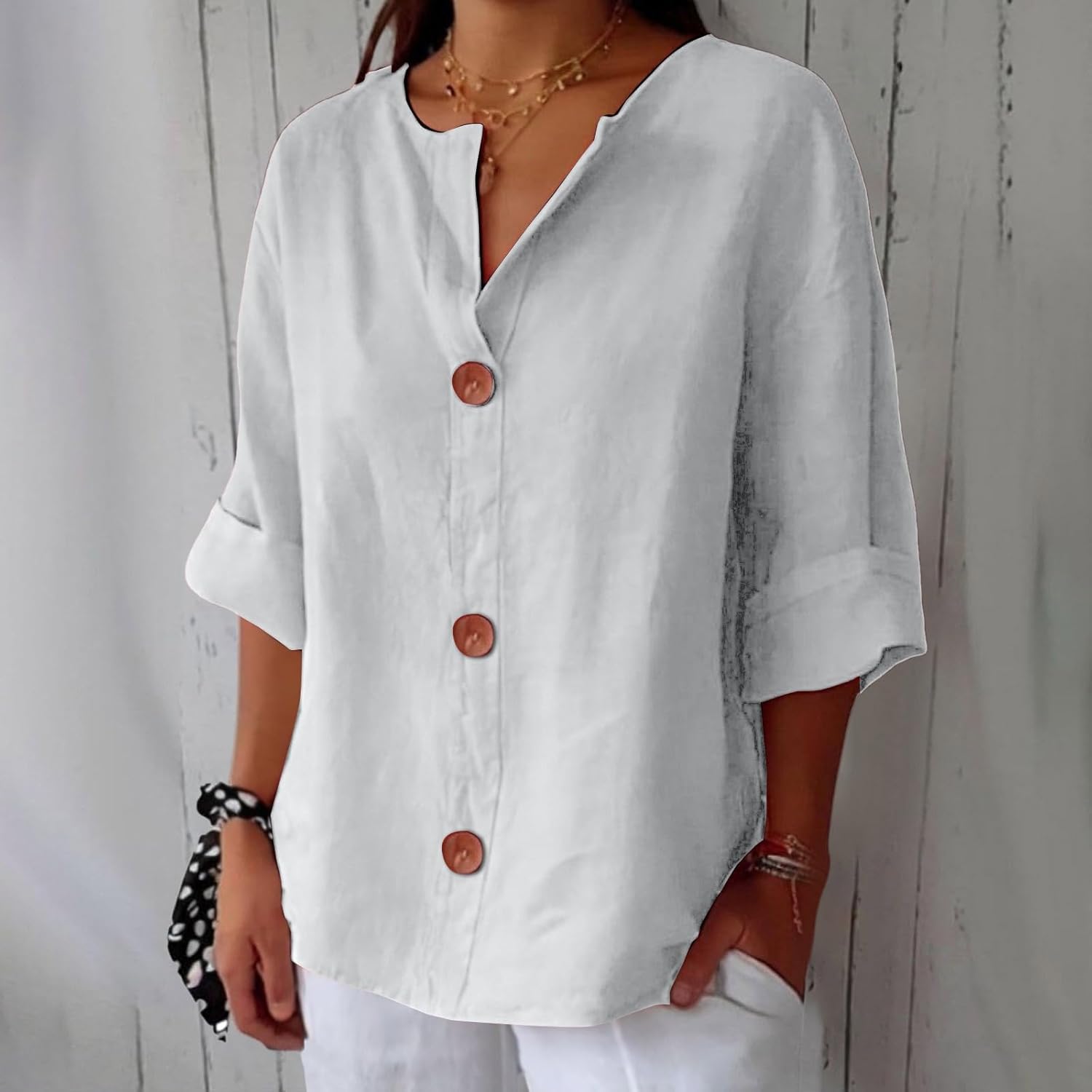 Minimalistische Bluse mit Vertikaler Struktur