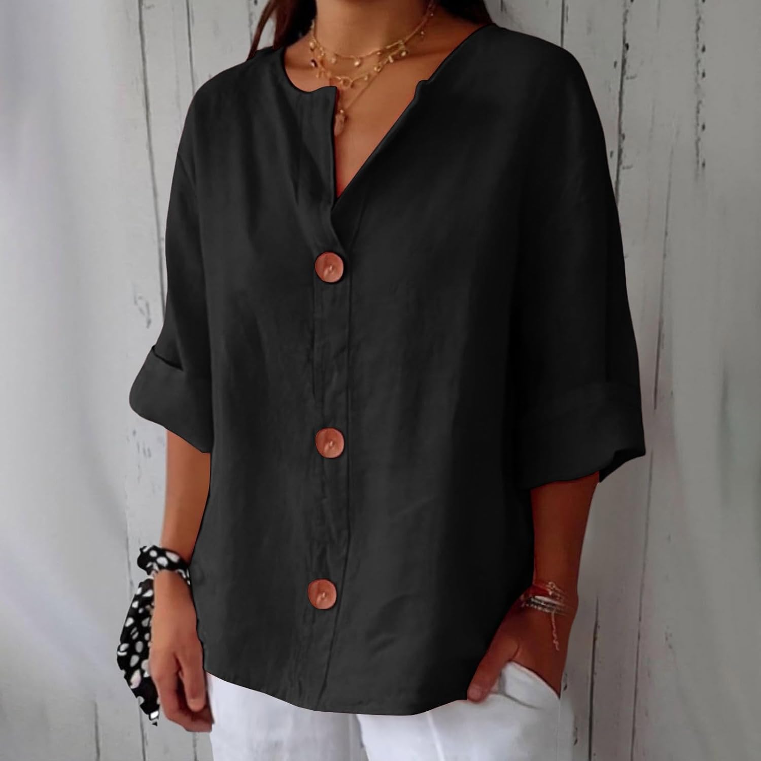 Minimalistische Bluse mit Vertikaler Struktur